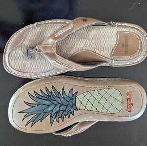 Sandals Margaritaville Soles Of The Tropics Leather Men 12 Flip Flop worn once